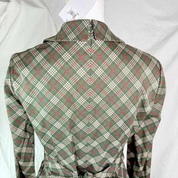 NWT Gal Meets Glam Dress Tartan Plaid Green Red Traditional Christmas Small 6 - Picture 5 of 11